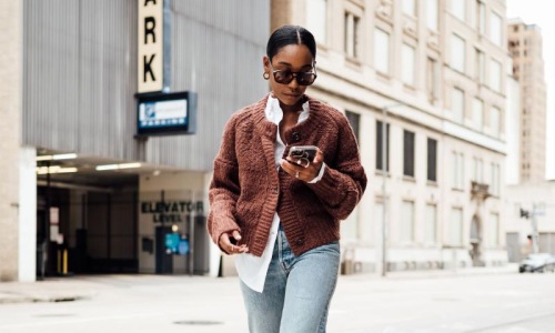a person walking on a street